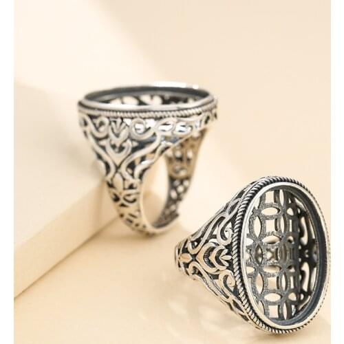 16.5*24mm 925 STERLING SILVER Semi Mount Bases Blanks base blank Pad men ring Setting jewelry findings (without stone) A5380