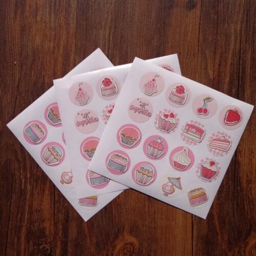 160Pcs/lot Pink Sweet Cake Box DIY Decoration sticker Handmade Cake Desserts Sealing Labels Gifts box stickers