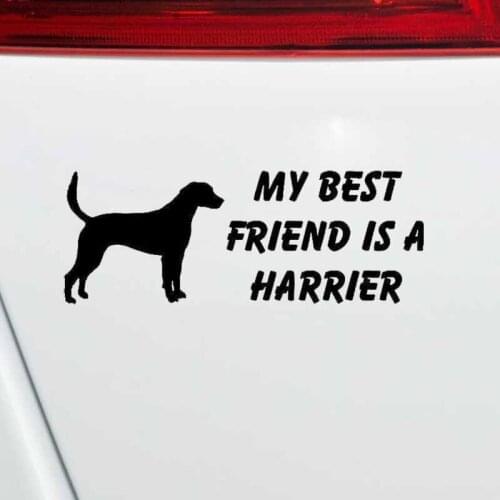 18CM*6.7CM My Best Friend is A Harrier Dog Car Truck Bumper Decal Black/Silver C2-3201