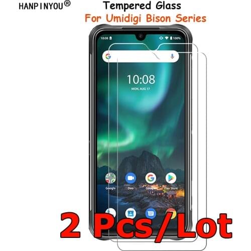 2 Pcs/Lot For Umidigi Bison / Pro / 2021 6.3" Tempered Glass Screen Protector Explosion-proof Protective Film + Clean Kit