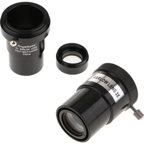 2-in-1 3X & 5X Barlow Lens 1.25 Inch Fully Multi Coated Film with M42 Thread for Astronomy Telescope Eyepiece, Optical Glass