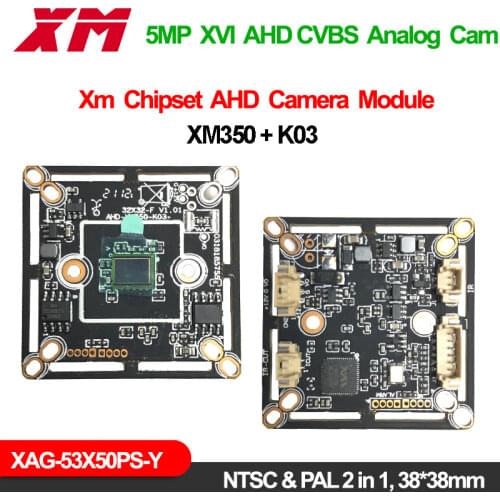 High Quality 5MP 1/3" Sensor K03+ISP Xm350 Support XVI/DVR/UTC PAL NTSC 2592*1944 AHD Module 5Mp AHD Cctv Camera for XM