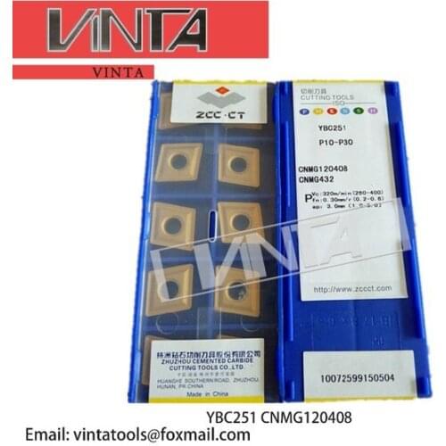 Free shipping high quality 10pcs/lots YBC252 YBC251 YBC151 YBM251 YBC152 CNMG120408 cnc carbide turning insets