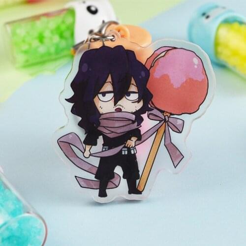 [MYKPOP]My Hero Academia Keyring Azawa Shouta Head Cute Action Figure Pendants Decoration for Keys Bags Amine Fans SC20082718