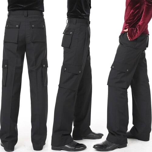 New Arrival Latin Dance Pant For Male Black Color Pocket Plus Size Trousers Children Professional Sexy Men Boy Dancing Pant B153