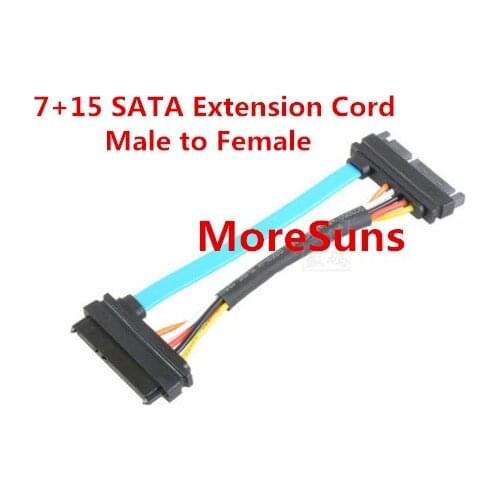 Fast Ship 5PCS 7+15 SATA Extension Cord 7+15pin Connected Data+Power Cord Male to Female Hard Disk Drive 30CM Extension Cable