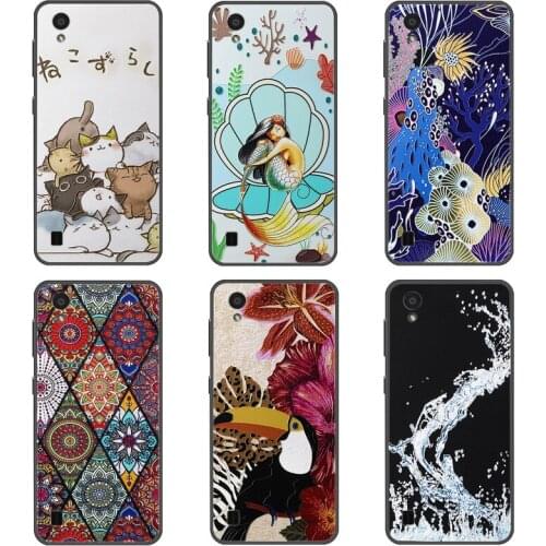 3D Emboss Relief Case For ZTE Blade A5 2019 Phone Cover Black Softness TPU Silicone Back Bumper