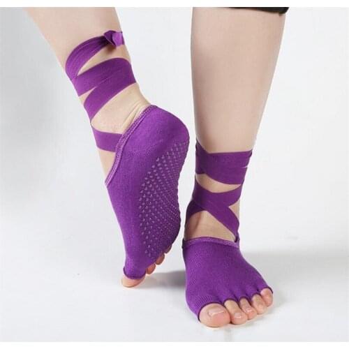 CKAHSBI 1 Pair Women Sport Yoga Breathable Socks Exercise Massage Cotton Pilates Anti-slip Sock Backless Silicone Fitness Sock
