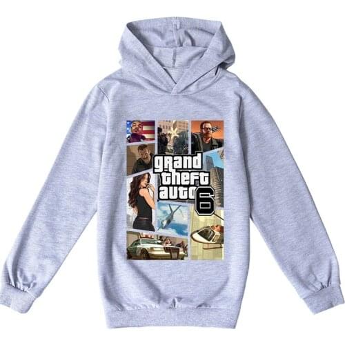 Autumn Grand Theft Auto Hoodies Children Clothes for Boys Tops Kids T-shirts GTA 5 Long Sleeve GirlsT Shirt Cotton Clothing