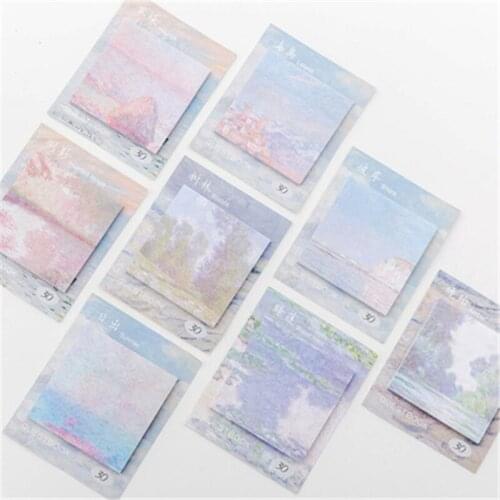 DL South Korea stationery oil painting style square can tear a message N post convenience paste forget record paper small gift