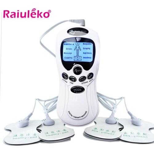 8 Modes Electric Herald Tens Acupuncture Body Massage Digital Therapy Machine Back Neck Foot Healthy Care Two Output 8 Pads