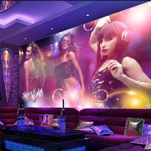 Beauty nightclub bar background wall professional production murals wholesale wallpaper custom poster photo wall