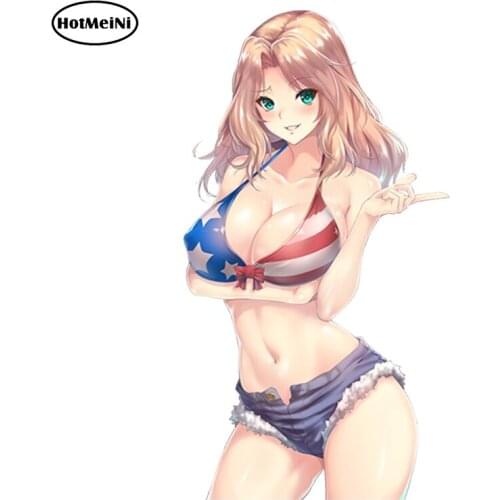 HotMeiNi 13cm x 9cm Girl and Panzer Kei Sexy Girl Anime JDM Vinyl Sticker for Window Bike Custom printing Graphics Car Sticker