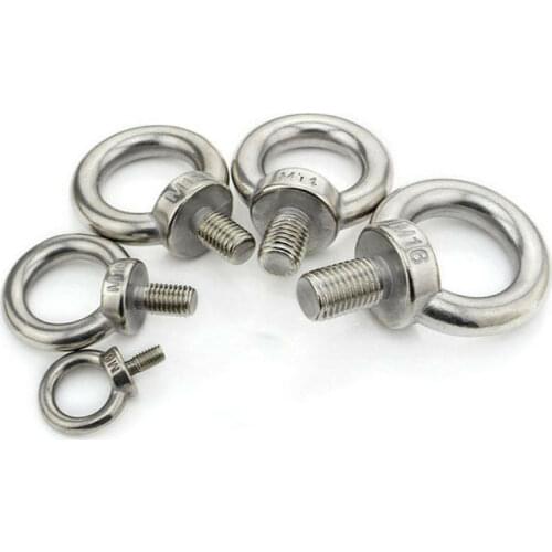 M3 M4 M5 M6 M8 M10 M12 Stainless Steel Marine Lifting Eye Screws Ring Loop Hole for Cable Rope Eye bolt