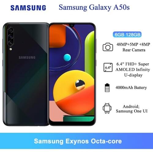 Samsung Galaxy A50s Mobile Phones NFC 6GB 128GB 6.4'' FHD+ Samsung Exynos Octa Core 48MP AI Triple Camera 4000mAh Cellphones