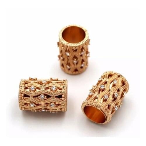 Fashion Cylinder Copper Zircon Jewelry Connectors Findings Gold DIY Crystal Rhinestone Jewelry Accessory for Women JF029