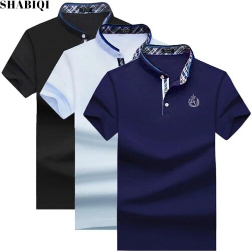 Mens Polo Shirt 2020 brand Summer Mens Casual Breathable Blue stand collar Cotton Short Sleeve Men Polos Plus Size 6XL-10XL
