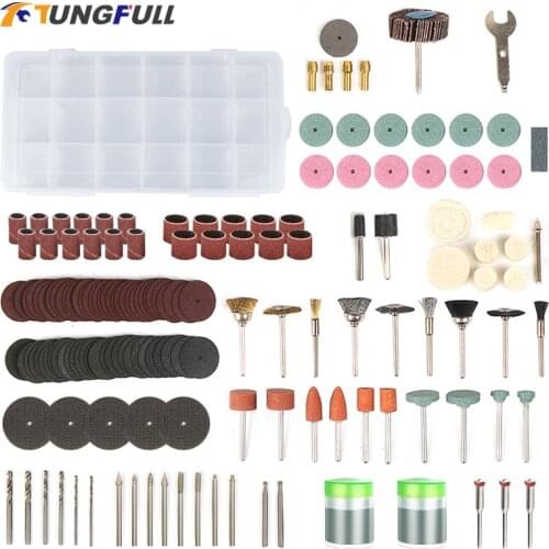Tungfull 161Pcs Dremel Style Accessories Abrasive Tools Wood Metal Engraving Electric Rotary Tool Accessory for Dremel Bit Set