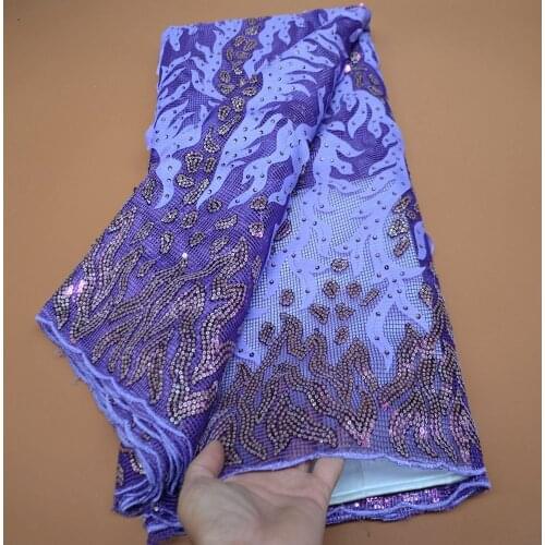 Nigerian Green Big Wedding Tulle Lace High Grade 2021 African French Net Mesh Fabric with Coloful Small Sequins