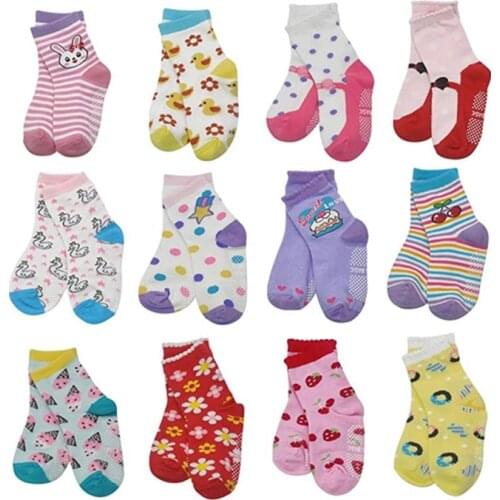 6Pairs/Lot Girls Socks Non-Slip Baby Early Childhood Cotton Floor 1-3 Years