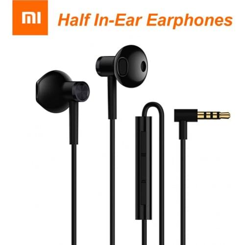 Original Xiaomi Half In-Ear Earphones Mi Dual Units 3.5MM Wire Control Xiaomi Earphones for Mi A1 Redmi 5 Plus Smartphone