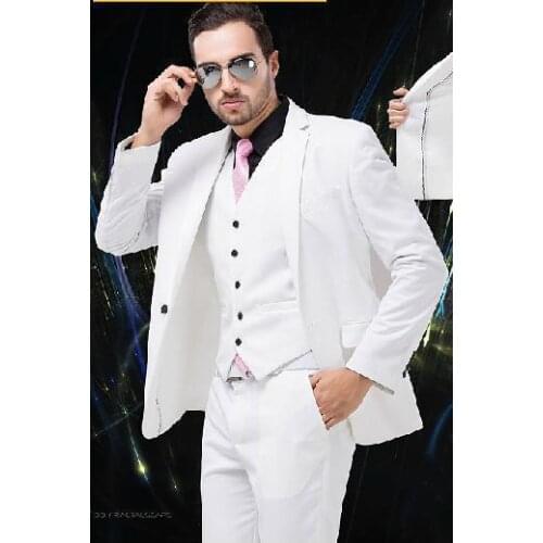 Coat + pants + vest, tie) 2018 new men for slim custom-made commercial dress wedding dress suit jacket men coat jacket pants