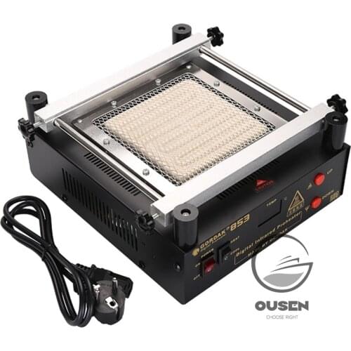 Gordak 853/863 Hot Air Heat Gun BGA Rework Soldering Station + Electric Soldering Iron + IR Infrared Preheating Station