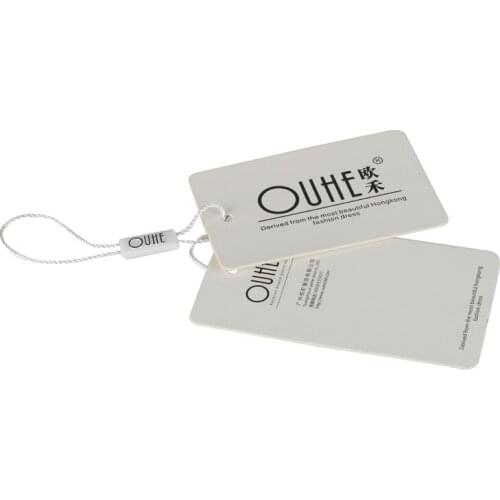 Custom Garments Recycled Clothing Paper Hang Tag Elastic Loops Label Brand Tag Label Clothing Hang Tags VK302
