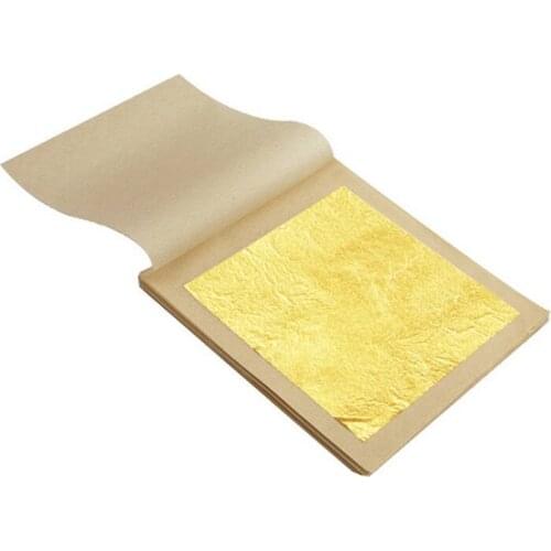 50Pcs 24 K Genuine Edible Gold Foil Leaf For Cooking Food Cake Decoration Art Work Gilding Face Beauty Care 4.33X4.33cm