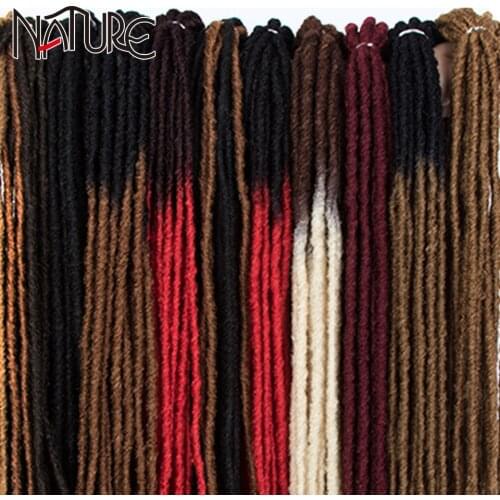 Nature Hair Afro Dreadlock Braids Hair Extensions Ombre Blonde Faux Locs Crochet Braids 20 inch Reggae Synthetic Hair For Women