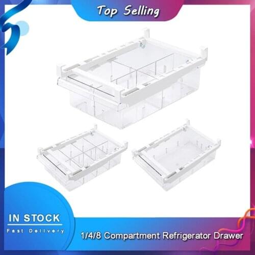 Transparent Refrigerator Organizer Bin Storage Box Compartment Refrigerator Drawer Fridge Storage Bin Containers Pantry Freezer