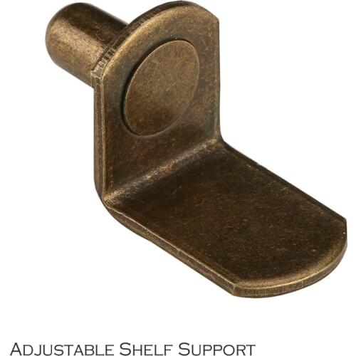 L shape furniture cabinet adjustable shelf support Iron with electronic plating antique bronze and nickel color metal shelf pin