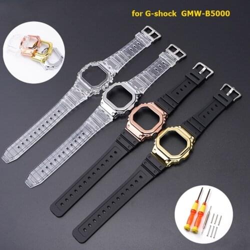 For Casio G-Shock GMW-B5000 Watch Strap Case Waterproof Sport Replacement Watchband Bracelet Protective Case Refit Kit