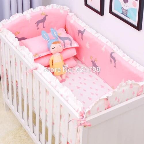 Christmas Milk 100%Cotton Baby Bed Bumpers for Newborns Toddler Soft Bed Bedding Sets Pillowcase Sheet for Crib Bumper 6pcs/pack