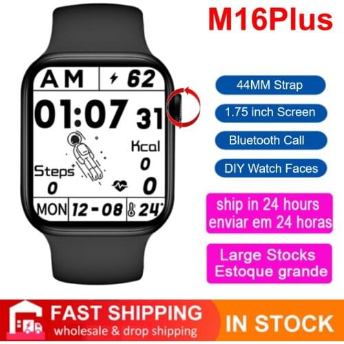 M16plus Smartwatch Smart Watch 1.75inch Full Touch Screen Bluetooth Call IP67 Waterproof Men Women Watch PK IWO 13 Pro W56 W66