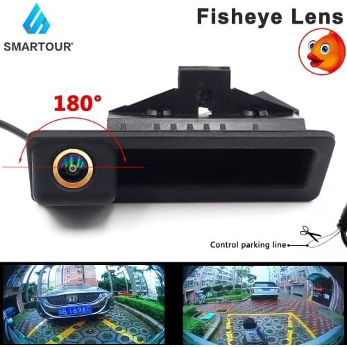 SMARTOUR 180 degree fisheye golden for BMW E87 E53 E90 E84 3 Series 5 Series X1 trunk handle switch rear view reversing camera