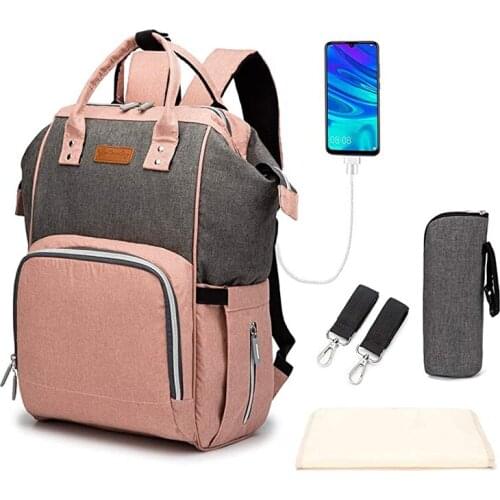 Diaper Bag Nappy Bag Baby Changing Bags for Mummy Maternity Diaper Bag with USB Charging Port Stroller Large Capacity Backpack