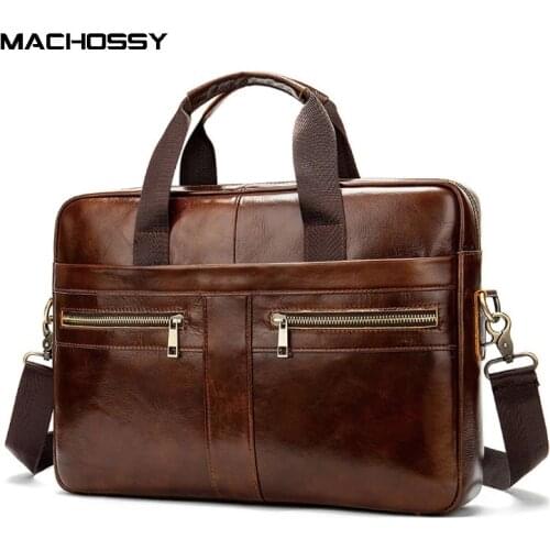Vintage Leather Mens Bag Genuine Leather Messenger Bag Men Shoulder Bags Male Laptop Briefcase Bag Casual Men Handbag