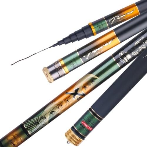 Carbon Power Hand Rod 8/9/10/11/12/13/14/15m Taiwan Fishing Canne Ultra Light Super Hard Long Section Telescopic Wedkarstwo Olta