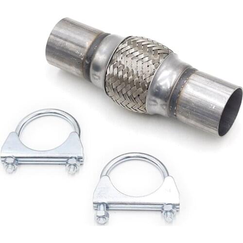 High quality 2"x 4''x 8" Car Exhaust Flex Pipe Bellows 201 Stainless Steel Double Braid Connector Ripple Sliver TT101189