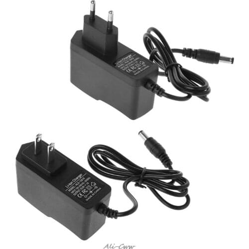 EU/US Plug 12.6V 1A Lithium Battery Charger 18650/Polymer Battery Pack 100-240V 5.5MM x 2.1MM Charger With Wire Lead DC