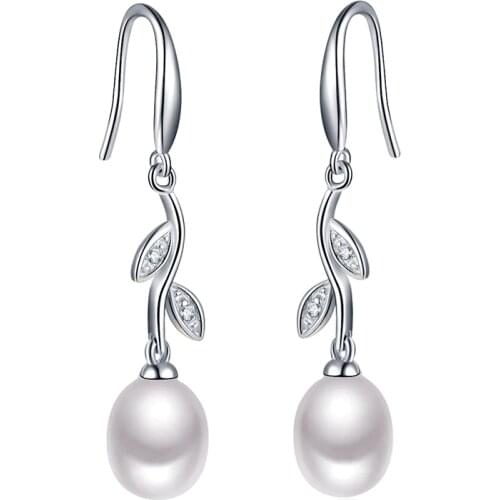 Sinya 925 Sterling Silver Drop Earrings Spring Catkins Design Use Natural Freshwater Pearl Fine Jewelry for Women Ladies New Hot