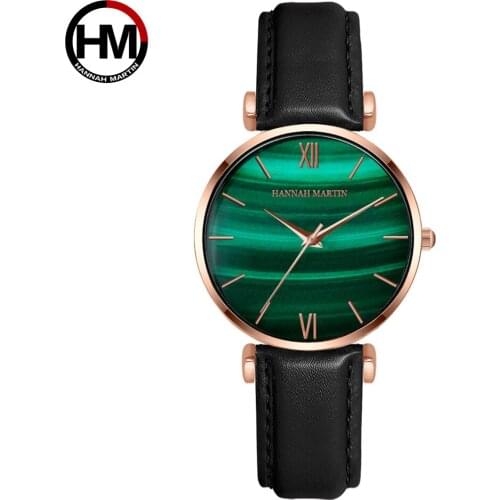 New Bracelet Quartz Waterproof Peacock Green Stone Pattern Fashion Casual Ultra-thin Stainless Steel Strap Women Simple Watches