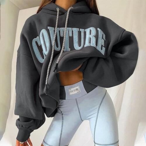 Women Round Neck Sweater 2021 Autumn Winter Long Sleeve Letter Print Loose Pullover Sweater Fashion Retro Y2k Casual Hoodie Top
