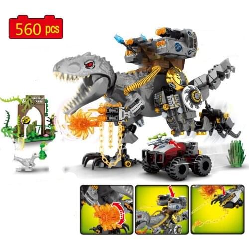 Animal World Dinosaur Park Heavy-duty mechanical Tyrannosaurus mini off-road vehicle Building Blocks Bricks Creative toys Gifts