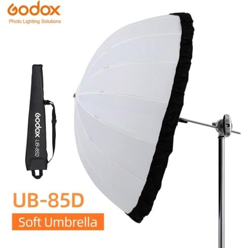 Godox UB-85D 85cm White Parabolic Reflective Transparent Soft Umbrella Studio Light Umbrella with Black Silver Diffuser Cover