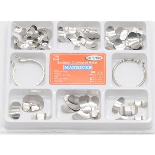1/Box Dental Matrix Sectional Contoured Matrices Full Kits Metal Matrices Dentist Equipment No.1.398 Wholesale