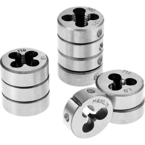 1PCS Silver Thread Die M3 M4 M5 M6 M8 Metric Right Hand Round Die Threading Screw Pitch Threading Tools For Mold Machining