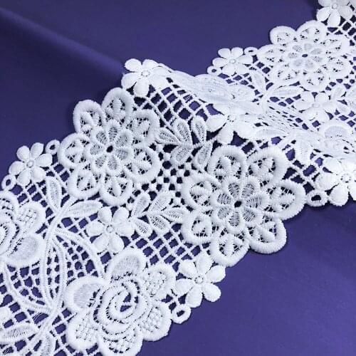 10yard High Quality White Africanarts Craft Lace Fabric Ribbon 12.5cm Sewing Trim Wedding Dress Accessories Diy Women Skirt Deco