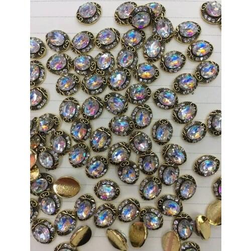 100pcs antique 3d nail art decorations nails charm 8 types glitter crystal diamonds Stone strass jewelry accessoires rhinestones